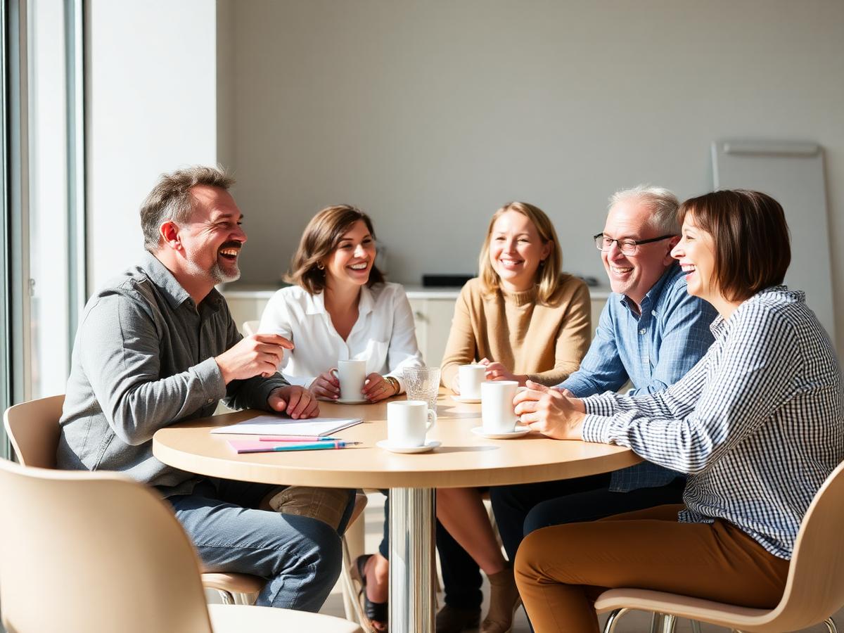 Pause conviviale entre participants